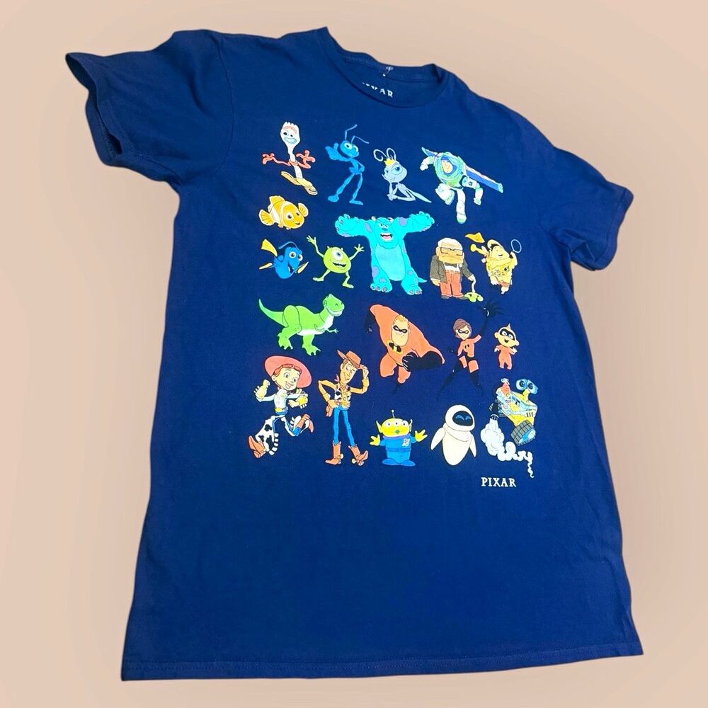 Pixar Disney Graphic Character T-Shirt Blue Adult Unisex Size M